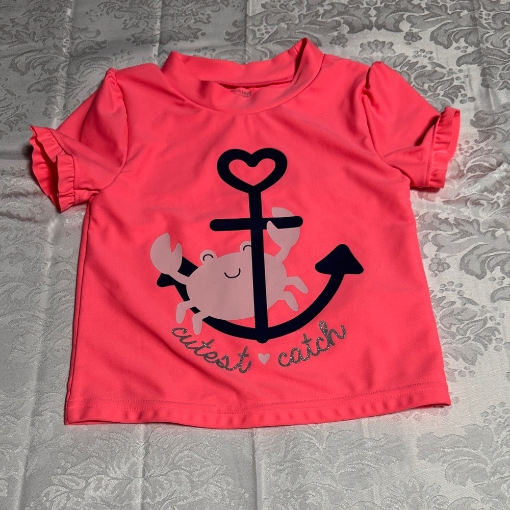 Carter's Pink Short Sleeve Tee with Anchor Design 4T